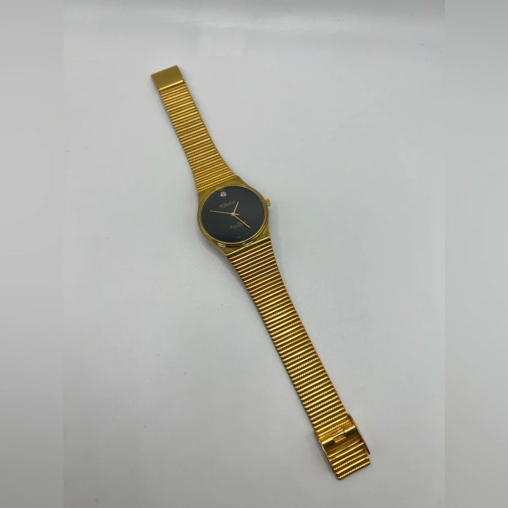 Lucien Piccard Dufonte Women’s Gold Tone Watch w/ Diamond Accent